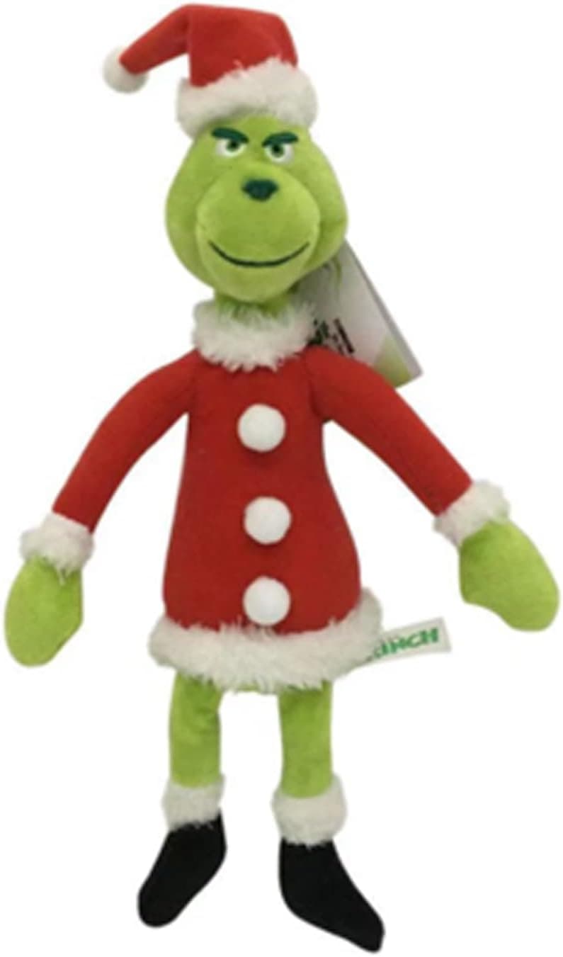 Christmas Animal Plush Doll - 11" Thief Stole Elf Stuffed Plush Kids Funny Xmas Toy Xmas Gifts (Grinch Green Red)