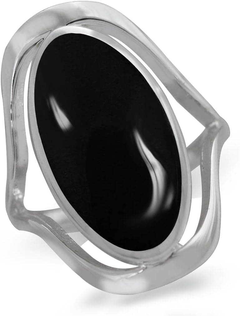 Silvershake 925 Sterling Silver Stone or Shell Inlay Simple Southwest Style Ring Jewelry for Women and Teens