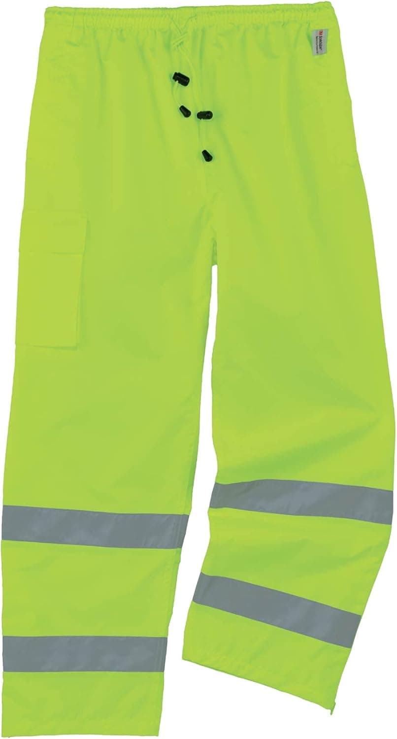 Ergodyne GloWear 8915 Rain Pants, High Visibility, Reflective, ANSI Compliant