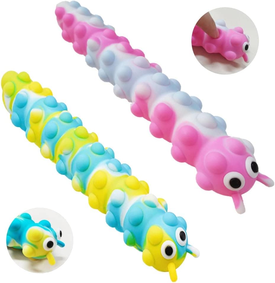 Langmeil Suction Pop Fidget Toy, Relax and Pressure Relief Toys, 3D Squeeze Anti-Pressure Popper Sensory Toys for Kids and Adults(Pink & Blue)