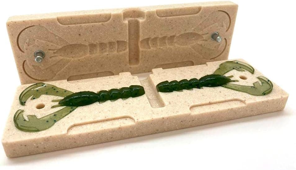 Smedioks Premium Soft Plastiс Mold Lure Making Injection Molds Fishing Lures 2 Cavity Baby Rage Craw Bait 3"