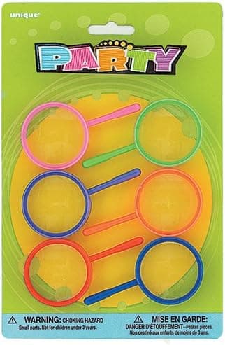 Plastic Toy Magnifying Glass Party Favors, 6ct
