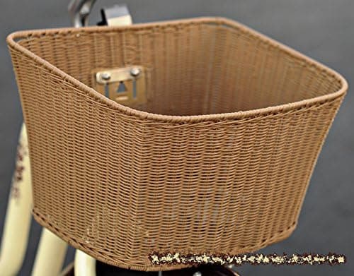 Fito Full Size PE Wicker Mounting Basket, Dark Brown, Made in Taiwan, 14.5"X11.5"X9", for Beach Cruiser Bikes Bicycles
