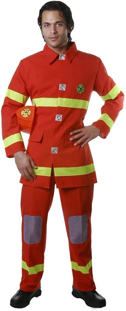 Dress Up America Firefighter Costume for Adults - Mens Fireman Costume - Red