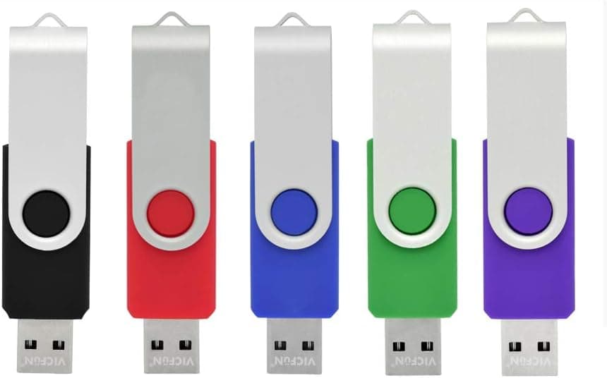 VICFUN Multicolored 16GB Flash Drive 5pcs in Pack USB Flash Drive 2.0(5 Colors: Black Blue Green Purple Red)