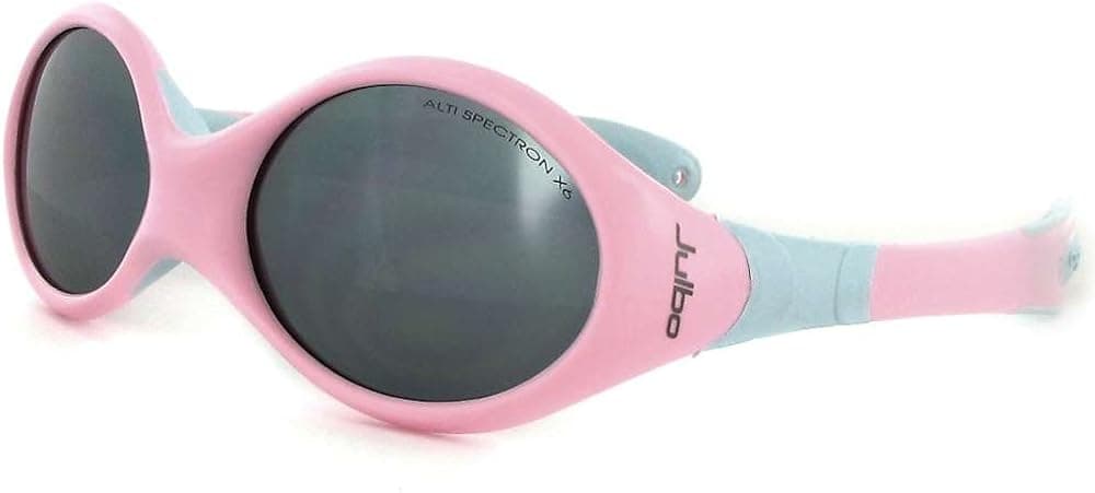 Julbo Looping II Baby Sunglasses, Spectron 4 Baby Lens, Pink/Blue Frame with Cord, 12-24 months
