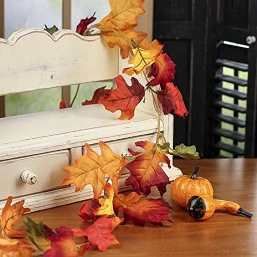 Factory Direct Craft Mixed Fall Colors Set of 4 Autumn Garlands with Artificial Mixed Fall Leaves for Home Decor, Crafting and Displaying