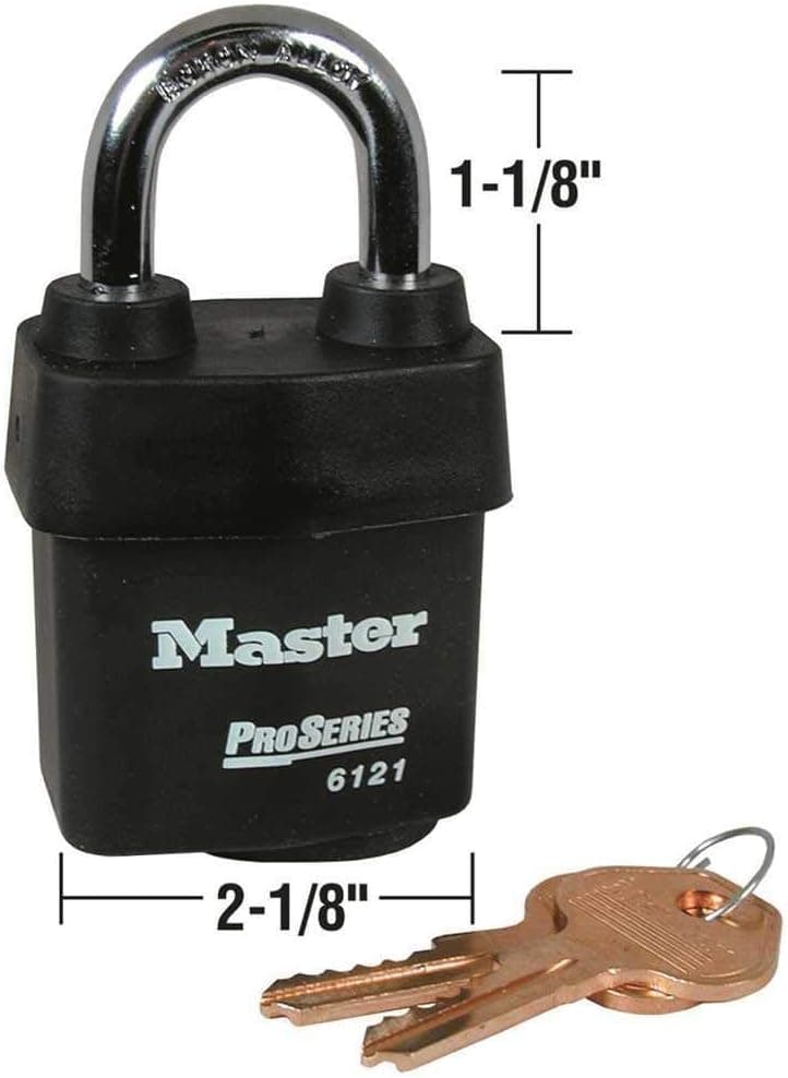 MASTER LOCK 6121KA - #6121 Rekeyable Padlock Keyed Alike, 2-1/8 Wide, 1-1/8" Shackle"
