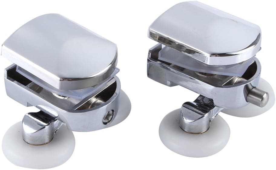 Yosoo 2PCS Sliding Shower Doors 23mm Wheel Twin Double Bottom Zinc Alloy Shower Door Rollers / Runners / Wheels