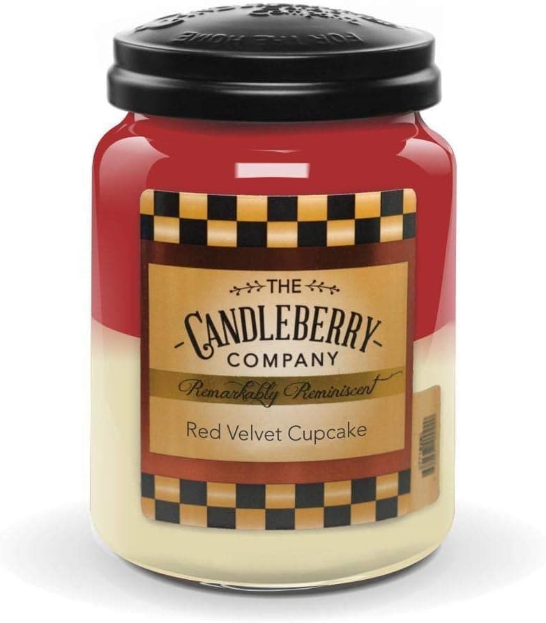 Candleberry Candles | Red Velvet Cupcake Candle | Best Candles on The Market | Hand Poured in The USA | Highly Scented & Long Lasting | Large Jar 26 oz