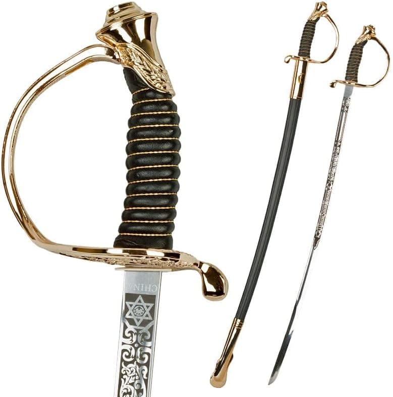 Gold Marine Corps Dress Uniform Officer NCO Sword Nice Etching