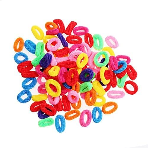 Coolrunner 200 Pcs Colorful Child Kids Hair Holders Cute Rubber Hair Band Elastics Accessories Girl Women Charms
