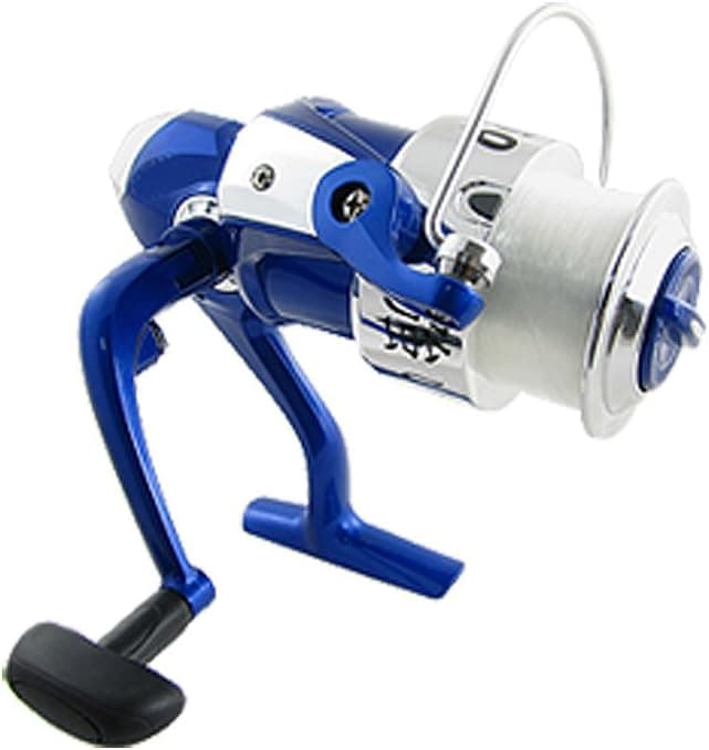 Folding Handle Gear Ratio 4.7:1 Fishing Spinning Reel Blue Silver Tone