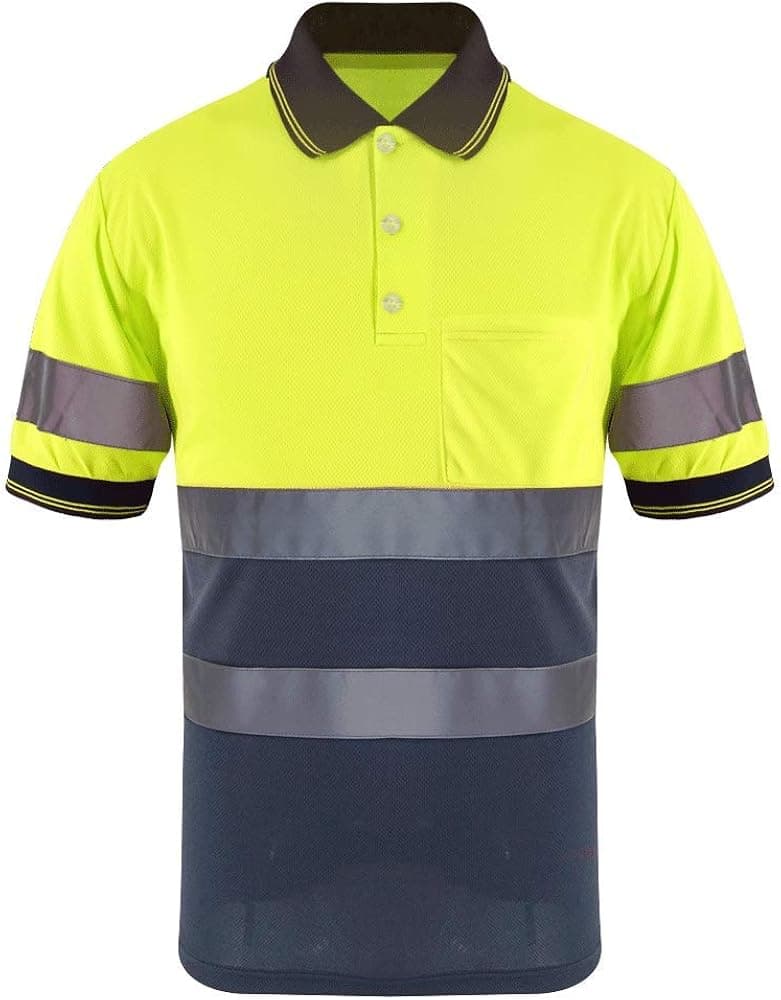 SMASYS Safety Polo Shirt- Reflective Construction Hi-viz Work Wear t Shirts with Pockets for Women and Men