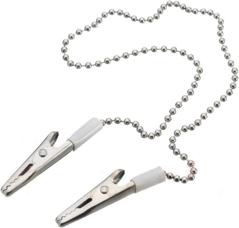 Dental Lab Bib Crocodile Clip Flexible Metal Ball Chain Reusable Napkin Holder liyhh