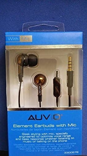 Auvio Element Earbuds with Mic, Black/bronze