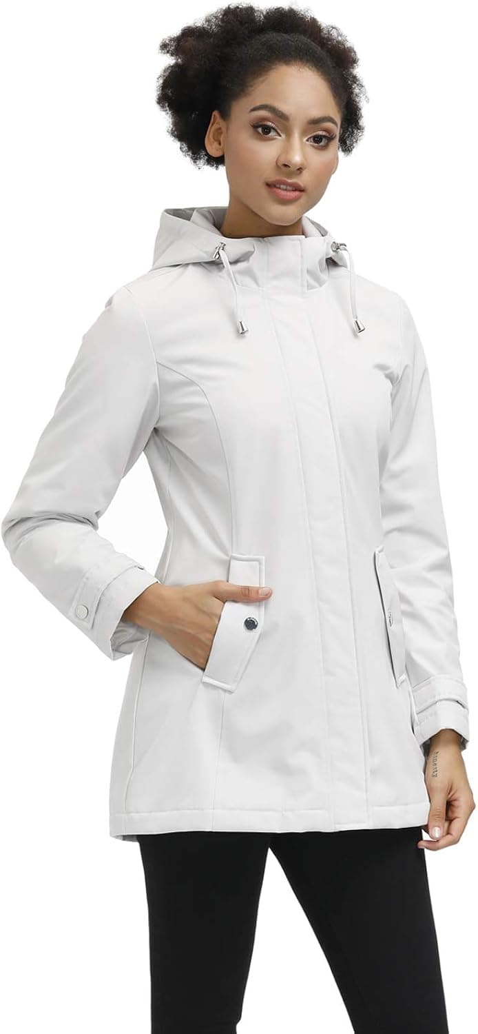 SLOW DOWN Women's Hooded Parka Coat Lightweight Waterproof Winter Jackets