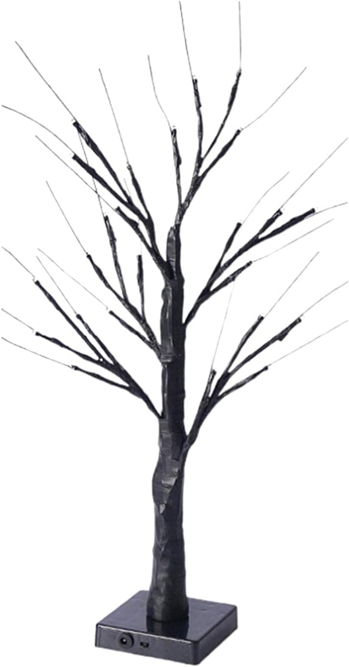 Birch Tree Light,24 LED Birch Tree Table Lamp Lighted Birch Tree for Indoor Holiday Wedding Party Xmas Decoration(black)