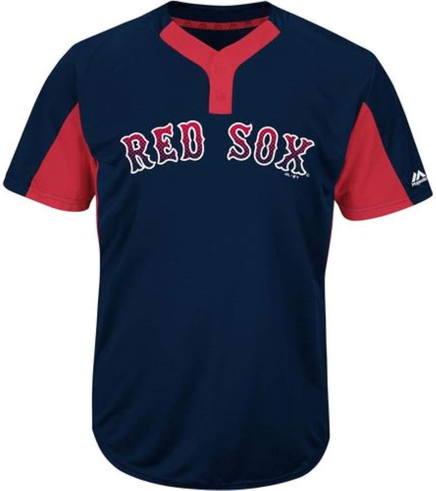 Majestic Boston Red Sox 2-Button Cool-Base Replica Jersey (Blank Back Adult Large)
