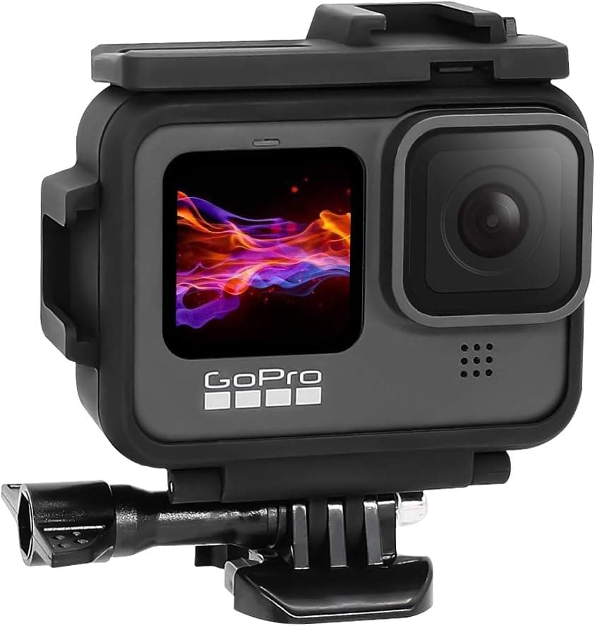 Protective Case for Go Pro Hero 10 Black Frame Housing with Cold Shoe Adapter, Protective Shell Mounting Bracket Compatible with Go Pro Hero 10/9 Black