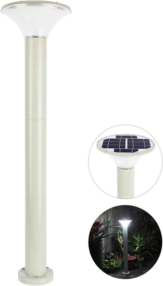 Solar Street Lights Outdoor Dusk to Dawn Garden Yard Post Lamp with Pole Waterproof IP65
