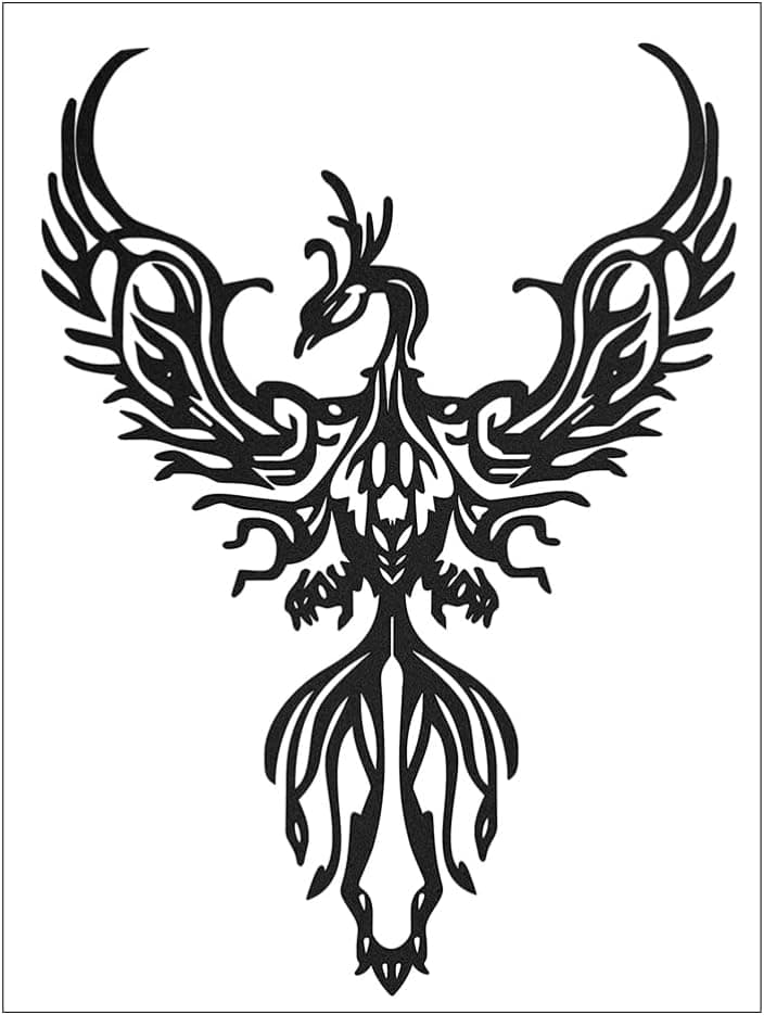 CLISPEED Metal Phoenix Wall Decor: Phoenix Bird Boho Wall Art Black Iron Wall Sculpture for Living Room, Bedroom, Bathroom, Kitchen