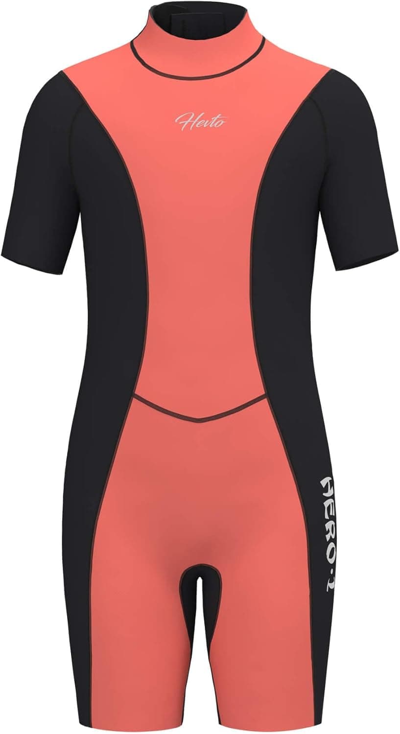 Hevto Wetsuits Kids and Youth Full Shorty Wet Suit 3/2mm Neoprene Surfing Swimming Diving Keep Warm for Water Sports