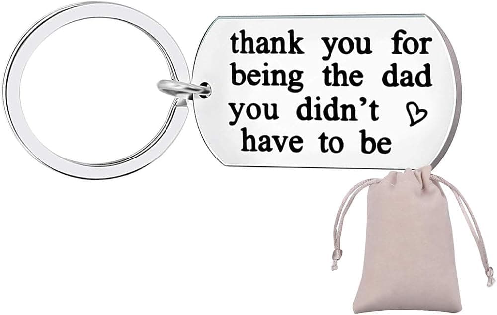 Stepdad Gifts from Daughter or Son, Father's Day Gifts for Step Father Step Dad Gift from Stepdaughter or Stepson Step Dad Keychain Papa Birthday Gift