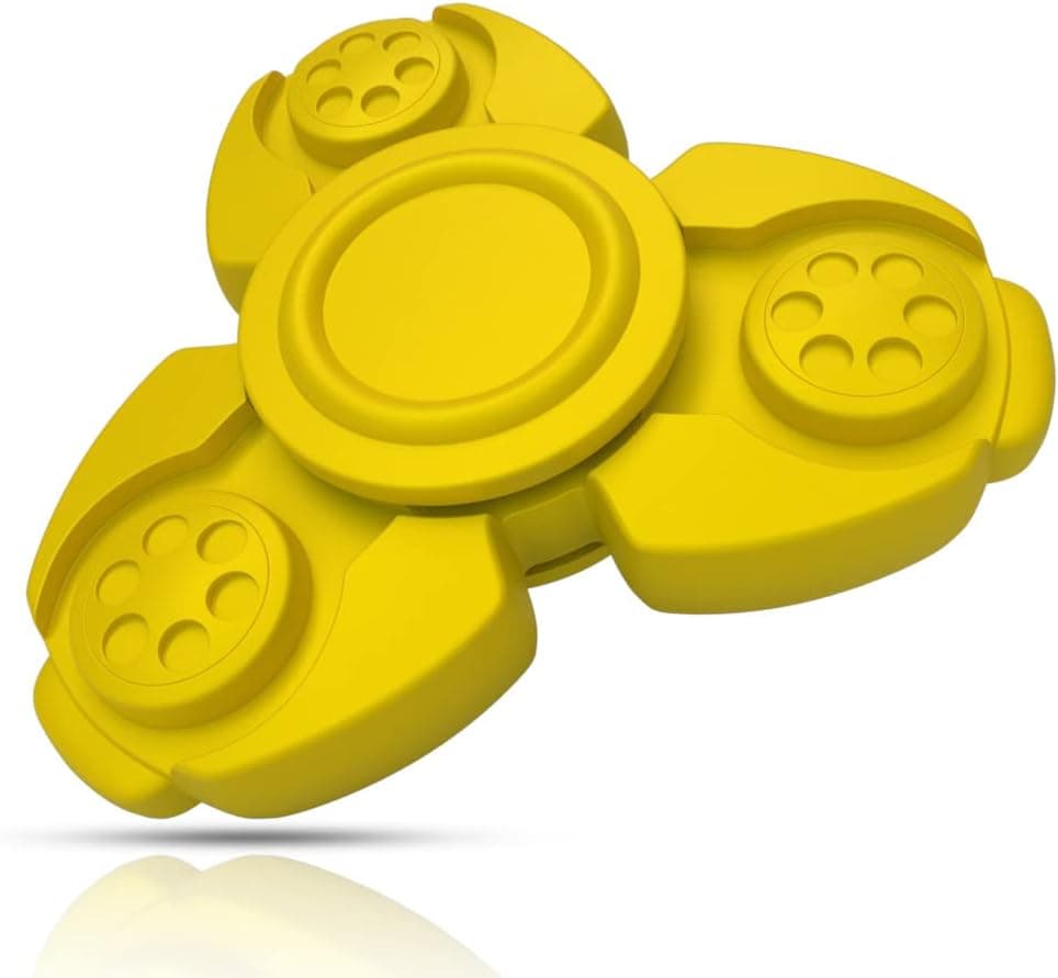 Solid Metal Fidget Spinner Sensory Novelty Hand Finger Spinning Toy Stocking Stuffers Ideas ADD ADHD Stress Relief and Anxiety Relieves Reducer for Kids and Adults. (Yellow)