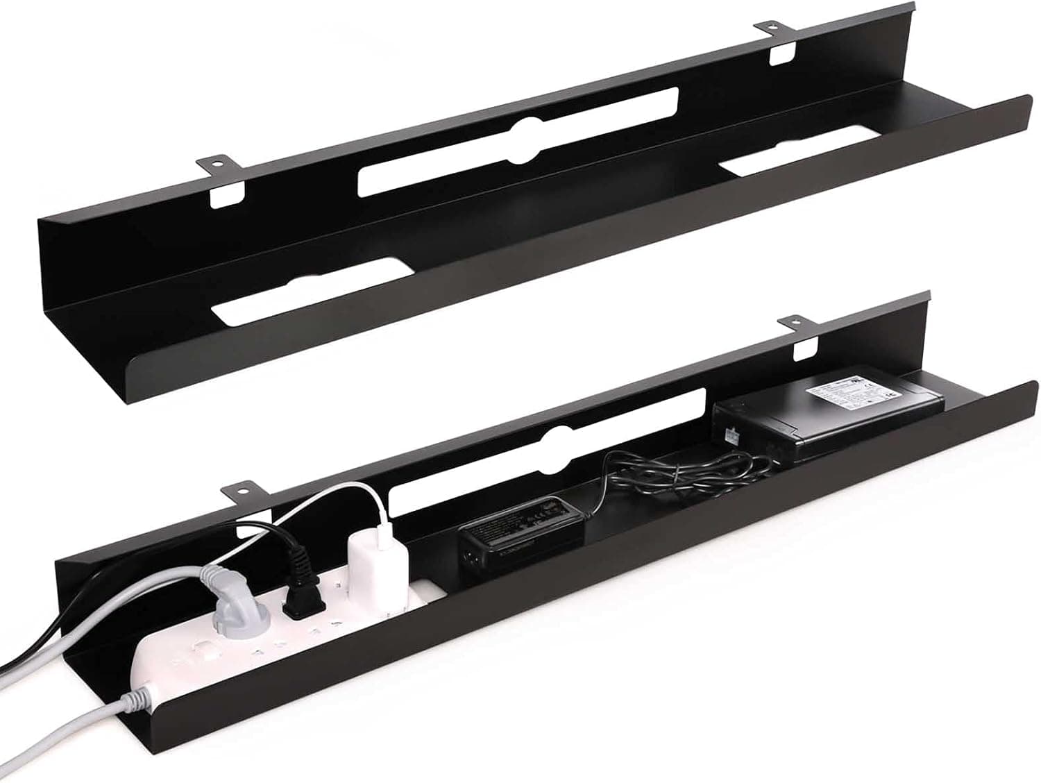 AIMEZO 39.5Inch Heavy Duty Steel Cable Management Tray - Under Desk Wire Management Organizer Computer Cord Raceway