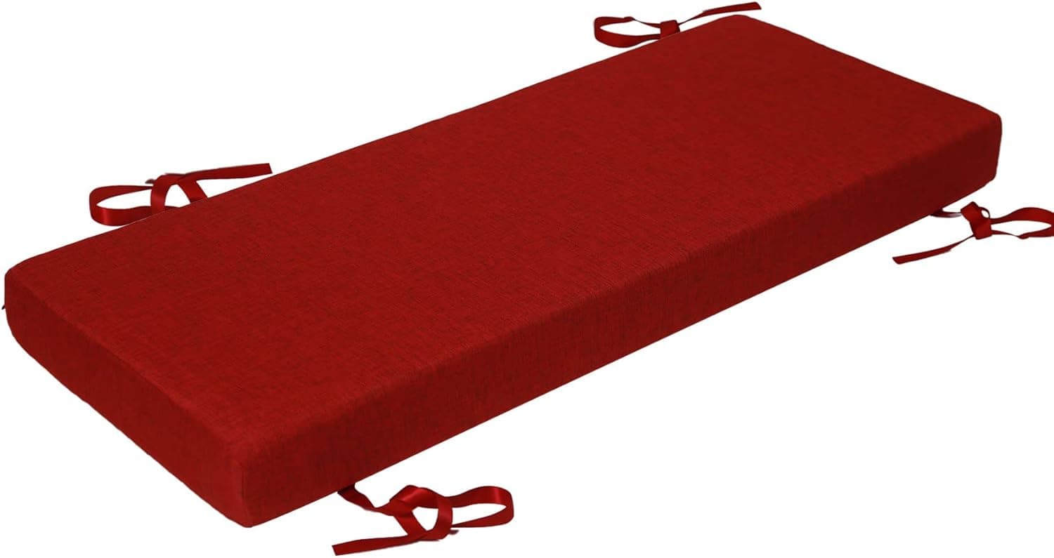 BoErSi Bench Cushion 31.5 x 12 x 3 Inch Shoe Bench Cushion Porch Swing Cushion Piano Cushion Window Seat Cushions Outdoor/Indoor Patio Furniture Cushions-Red