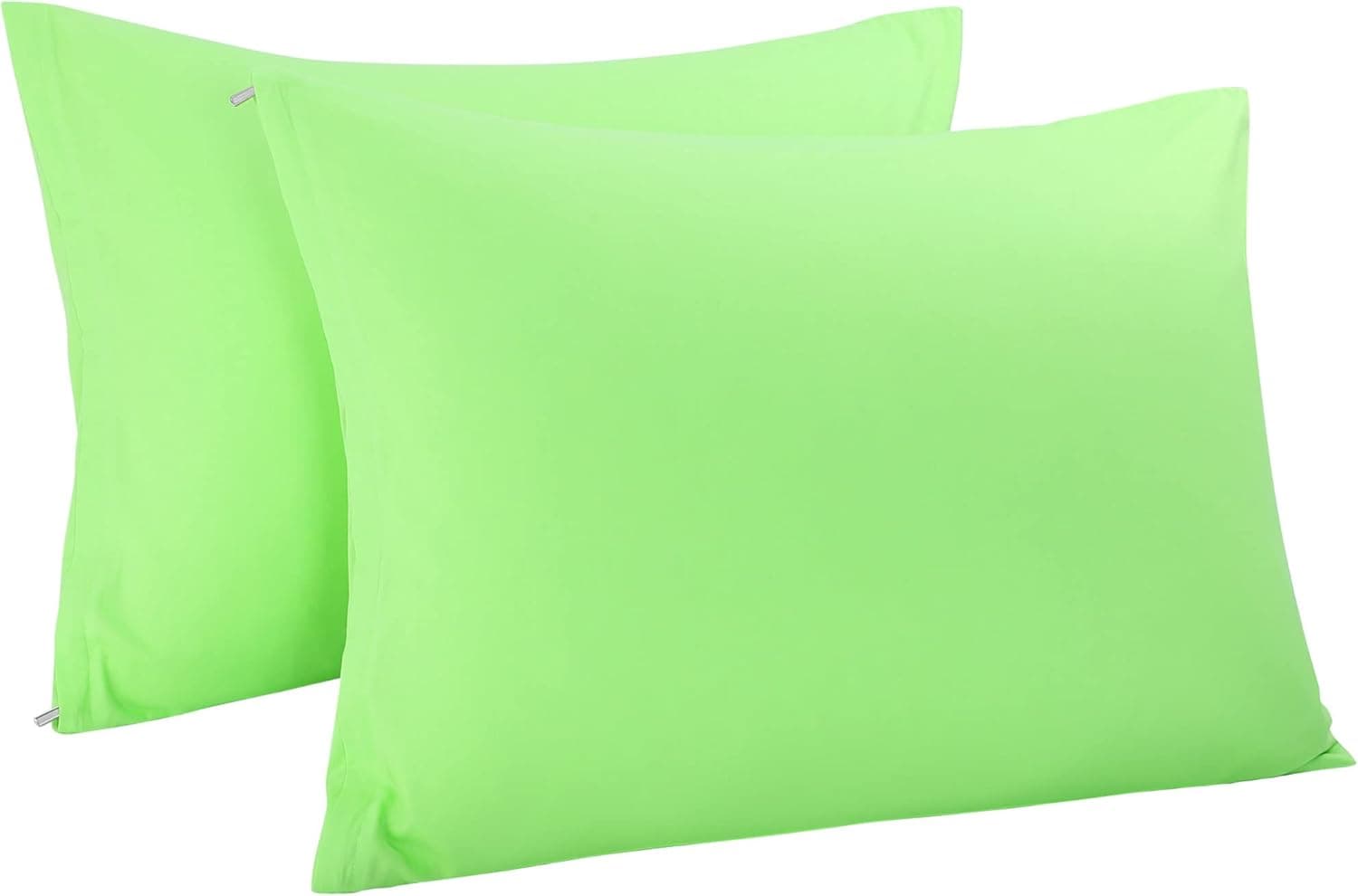 uxcell Pillowcases Weave from 100% Egyptian Cotton, Breathable Soft Pillow Cases with Zipper Closure, 2 Pcs Green Pillow Covers Queen Size - 20"x30"