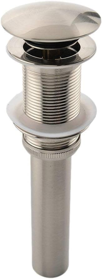 Comllen Modern Lavatory Faucet Vessel Assembly Pop Up Stainless Steel Bathroom Sink Stopper Drain without Overflow, Brushed Nickel Finish