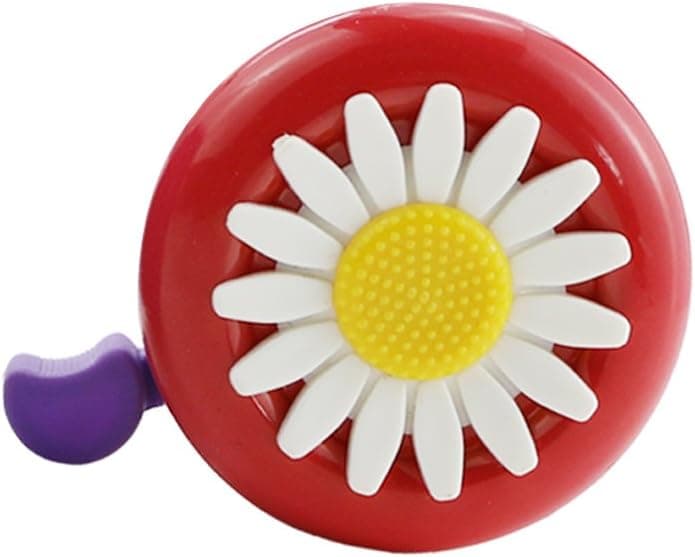 Oruuum Bicycle Bells, Children's Bicycle Bells, Bicycle Accessories, Bell with Plastic Flowers, Retro Bicycle Bells, and The Voice is Clear and Loud. (Red-Purple)
