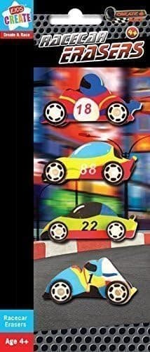 The Home Fusion Company Childrens Boys 4 X Racecar Rubbers Moveable Erasers Ideal Party Birthday Gift