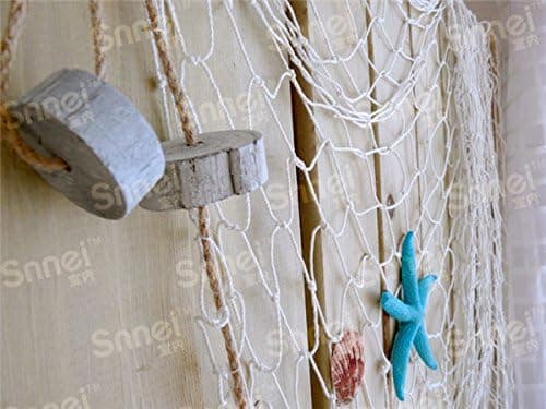 Edtoy Home Big Fishnet Windchime & Hanging Decoration Wall Stickers Curtains Crafts Mediterranean Style 100 200 cm (blue)