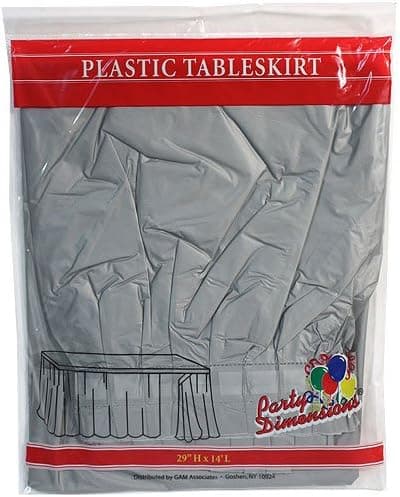 Plastic Table Skirts - 13 Colors- Pack of 2 Select Color: Silver