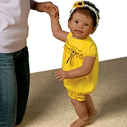 Kiara's First Steps: Walks With Your Help! - So Truly Real® Lifelike, Interactive & Realistic African-American Baby Doll 26-inches by The Ashton-Drake Galleries