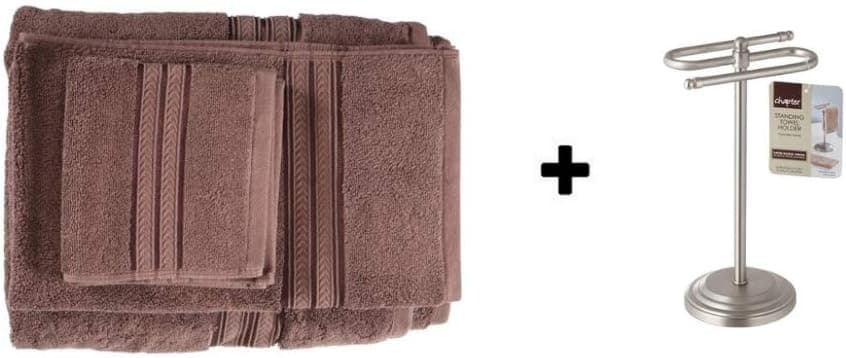 Better Homes and Gardens Thick and Plush 6-Piece Cotton Bath Towel Set (Brown Basket, 1)