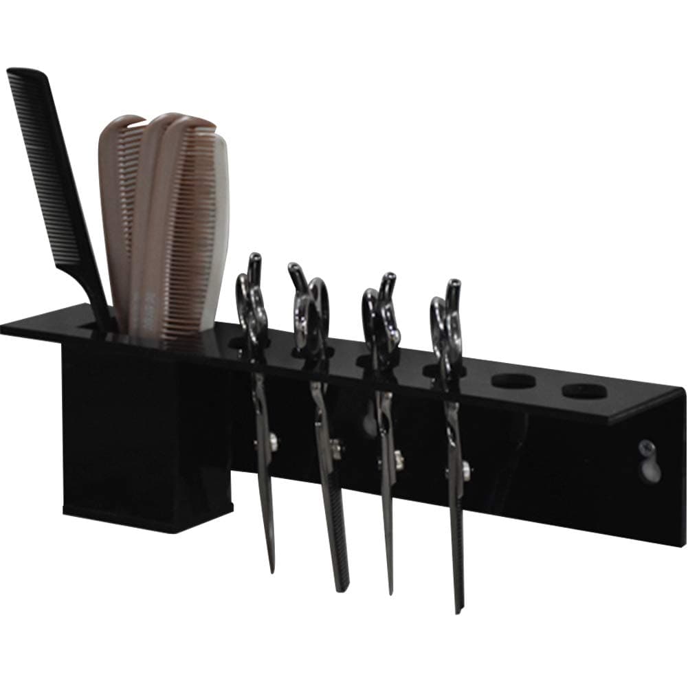 Pearlead 6-Slot Wall Mounted Scissors Storage Holder with an Extra Box Scissors Rack Shear Holder Hair Trimmer Holder Organizer for Salon Hairdresser, Hair Stylist, Barber