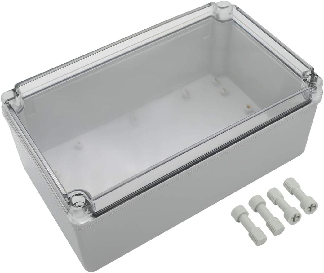 LMioEtool Waterproof Dustproof IP67 ABS Plastic Junction Box Universal Electric Project Enclosure Pale Gray with PC Transparent/Clear Cover 9.8x5.9x3.9 inch (250x150x100mm)