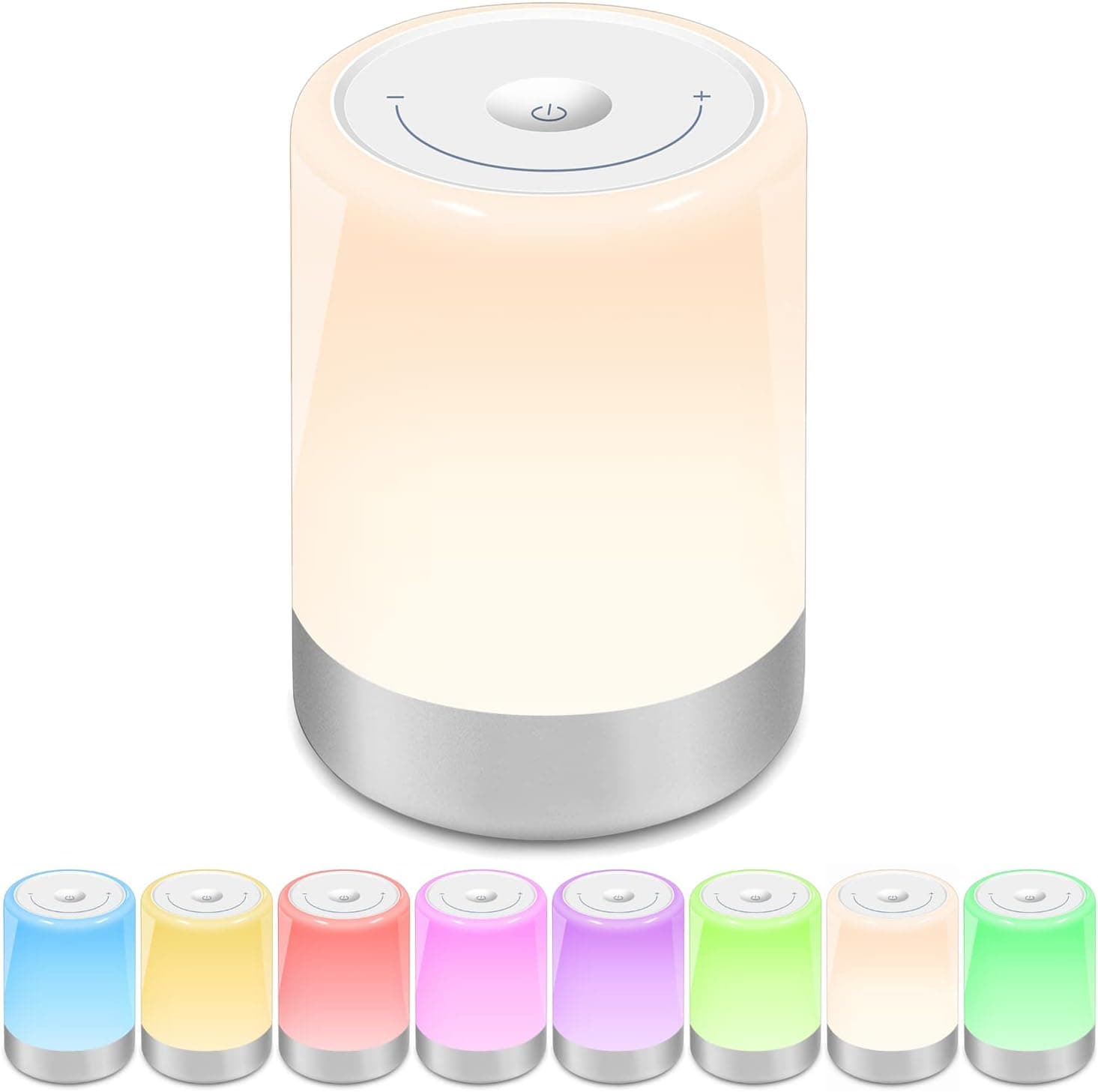 Nursery Night Light for Babies, Baby Night Light with Dimmable Warm Light, 7 Customizable Color Portable Night Lights, LED Touch Control Rechargeable Bedside Lamp for Baby Kids Bedroom, Sleep-Helping