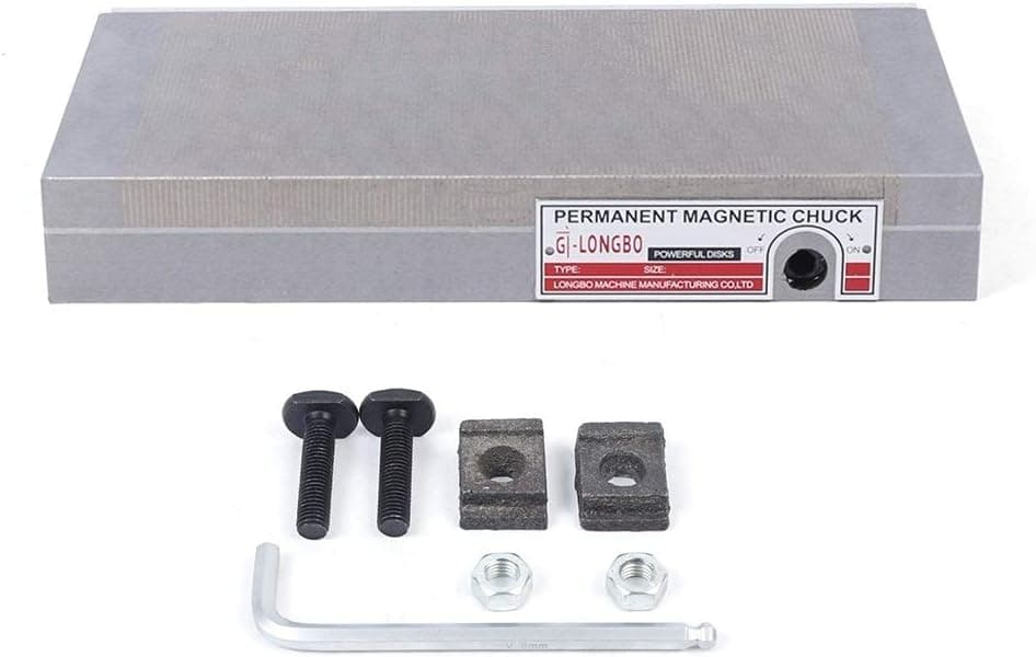 Magnetic Chuck, Powerful Fine Pole Strong Surface Grinder Permanent Magnetic Rectangular Chuck for Grinding Machine (6" x 12")
