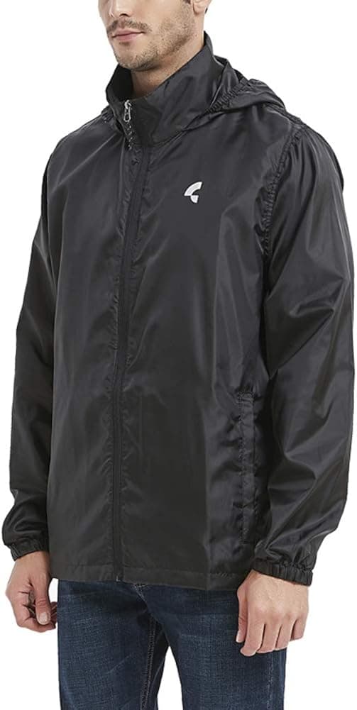 Common District Men's Waterproof Lightweight Rain Jacket Active Outdoor Protective Hooded Raincoat S-5XL