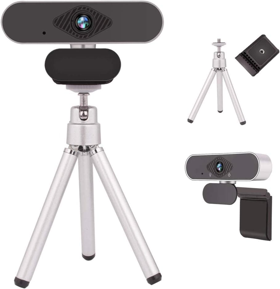Newest Webcam with Microphone,Plug & Play USB HD 1080P Webcam,Streaming PC Computer Web Camera with 110-Degree Wide View Angle,Live Video Conference Camera Webcams,Gaming,Calling with Tripod