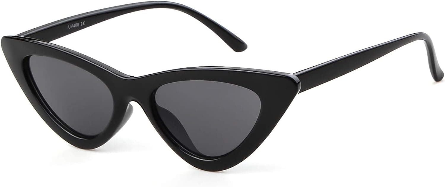 GIFIORE Retro Vintage Narrow Cat Eye Sunglasses for Women Clout Goggles Plastic Frame Glasses