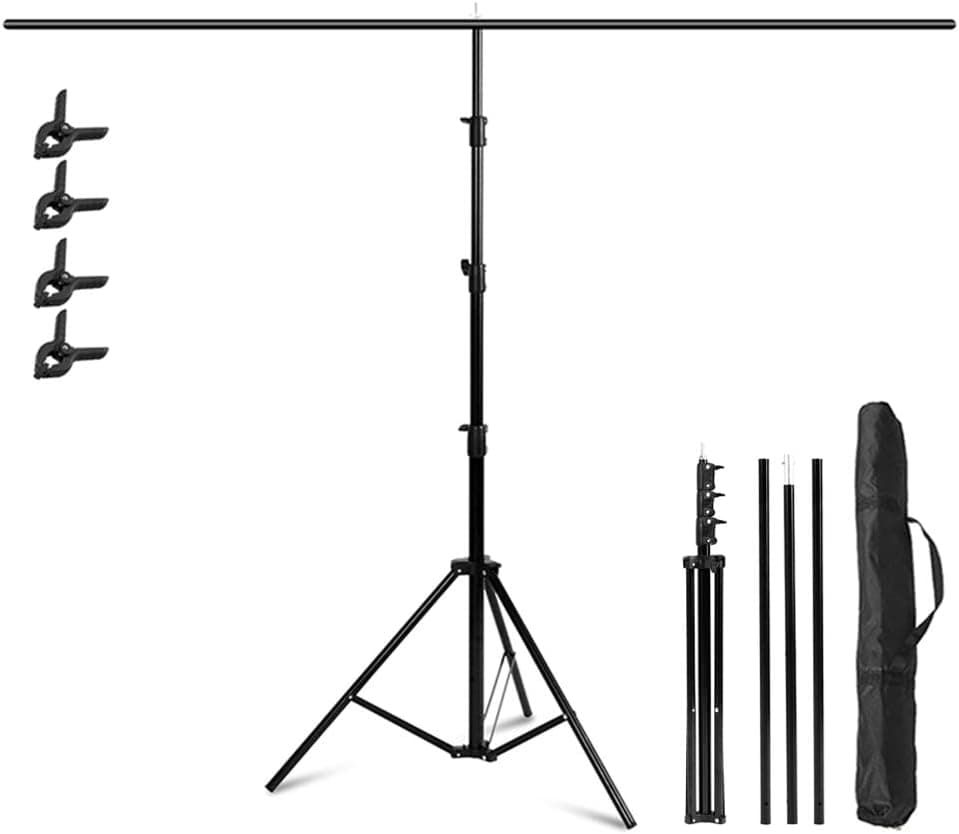 Selens T-Shape Photo Backdrop Stand 8.56ft x 6.56ft / 2.6M x2M Background Support System with Carrying Bag & Clips Kit for Muslin Vinyl Video Studio Backgrounds