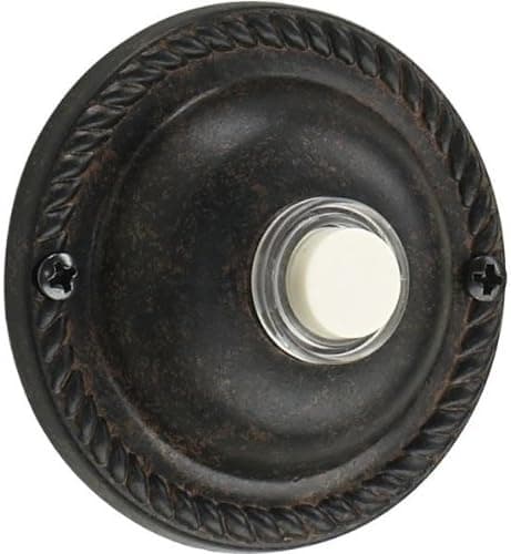 Quorum 7-305-44 Traditional Door Chime Button from Door Chimes Toasted Sienna Collection in Bronze / Dark Finish,
