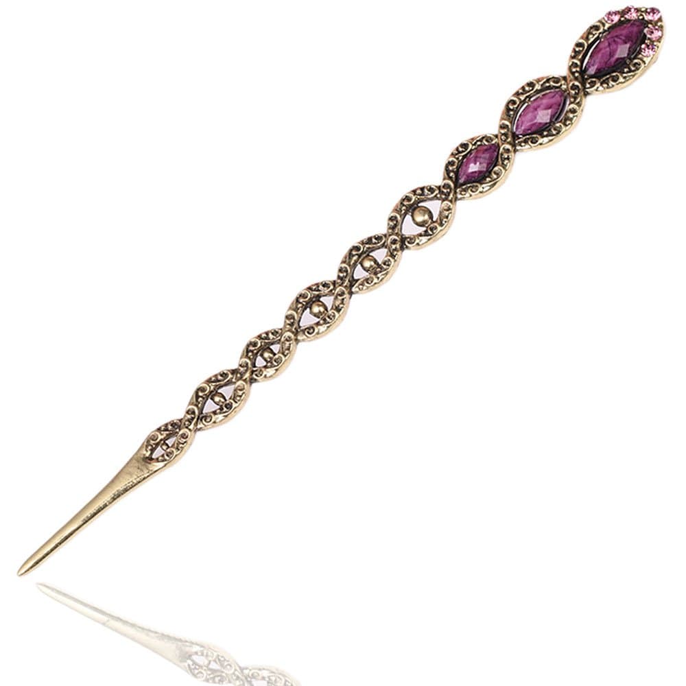 Fashion Classical Alloy Hair Accessory Decorative Women Girls Hair Pins Stick,Hairpin for Long Hair,Violet
