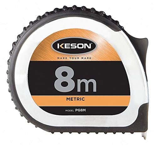 8m Steel Metric Long Tape Measure, Black/Chrome